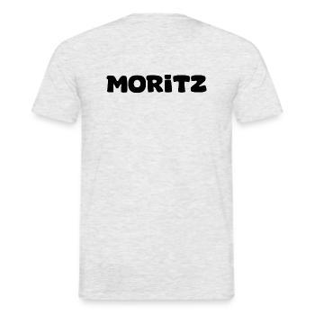Nom - Moritz - T-shirt homme - gris chiné - Dos - AI Model Male 178 dark (178cm)