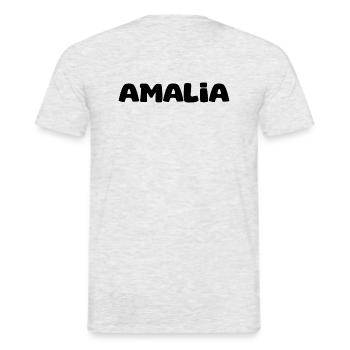 Name - Amalia - Men's T-Shirt - heather grey - Back - AI Model Male 178 dark (178cm)
