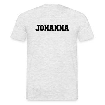 Name - Johanna - Men's T-Shirt - heather grey - Back - AI Model Male 178 dark (178cm)