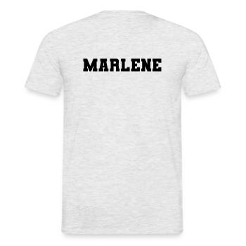Name - Marlene - Men's T-Shirt - heather grey - Back - AI Model Male 178 dark (178cm)