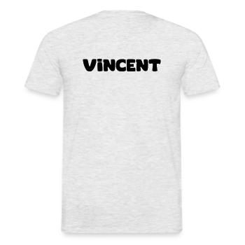 Nom - Vincent - T-shirt homme - gris chiné - Dos - AI Model Male 178 dark (178cm)