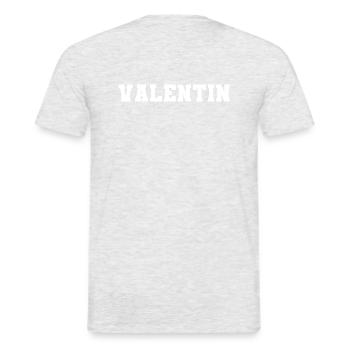 Name - Valentin - Männer T-Shirt - Grau meliert - Hinten - AI Model Male 178 dark (178cm)