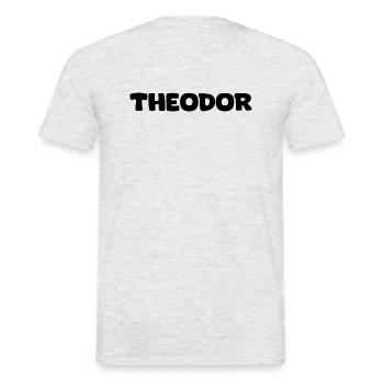 Name - Theodor - Men's T-Shirt - heather grey - Back - AI Model Male 178 dark (178cm)