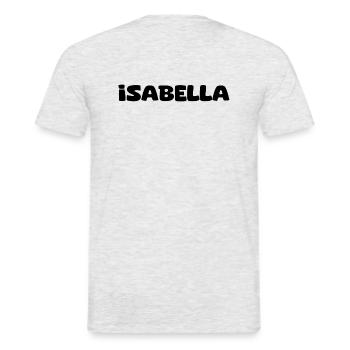 Name - Isabella - Men's T-Shirt - heather grey - Back - AI Model Male 178 dark (178cm)