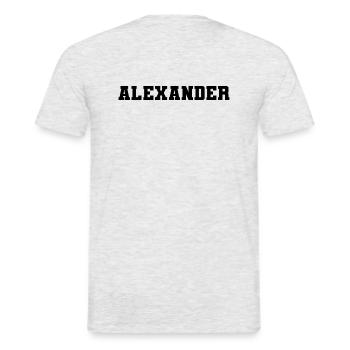 Name - Alexander - Männer T-Shirt - Grau meliert - Hinten - AI Model Male 178 dark (178cm)