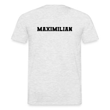 Name - Maximilian - Men's T-Shirt - heather grey - Back - AI Model Male 178 dark (178cm)