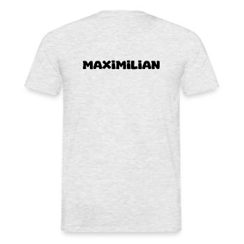 Name - Maximilian - Men's T-Shirt - heather grey - Back - AI Model Male 178 dark (178cm)