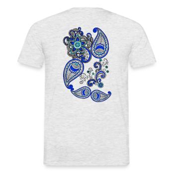 Mandala / Henna cover design - Männer T-Shirt - Grau meliert - Hinten - AI Model Male 178 dark (178cm)
