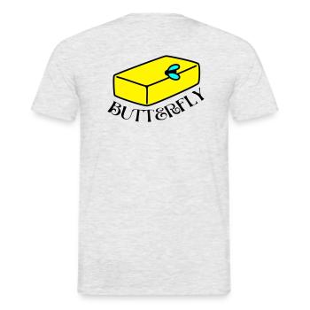 witzig-BUTTERFLY - Männer T-Shirt - Grau meliert - Hinten - AI Model Male 178 dark (178cm)