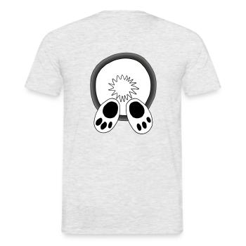 Das weiße Kaninchen verschwindet im rabbit hole - Männer T-Shirt - Grau meliert - Hinten - AI Model Male 178 dark (178cm)