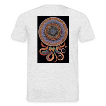 Mandala - Männer T-Shirt - Grau meliert - Hinten - AI Model Male 178 dark (178cm)