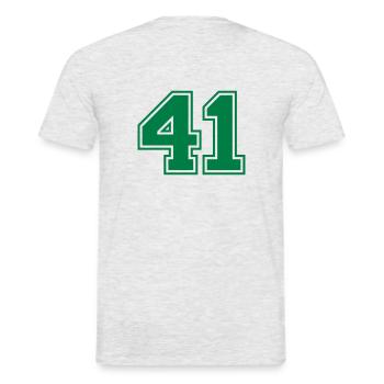 41 - Männer T-Shirt - Grau meliert - Hinten - AI Model Male 178 dark (178cm)