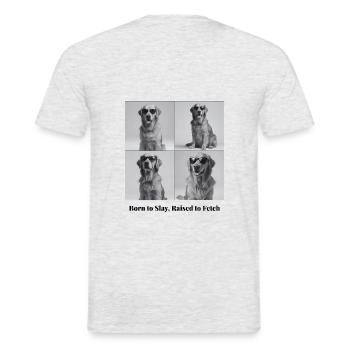 Born to Slay, Raised to Fetch - Golden Retriever - Men's T-Shirt - heather grey - Back - AI Model Male 178 dark (178cm)