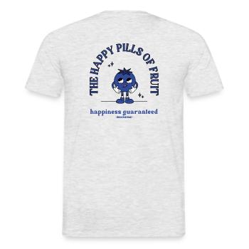 Blueberry - Männer T-Shirt - Grau meliert - Hinten - AI Model Male 178 dark (178cm)