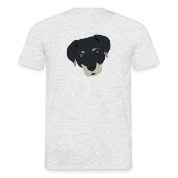Oscar - Männer T-Shirt - Grau meliert - Hinten - AI Model Male 178 dark (178cm)