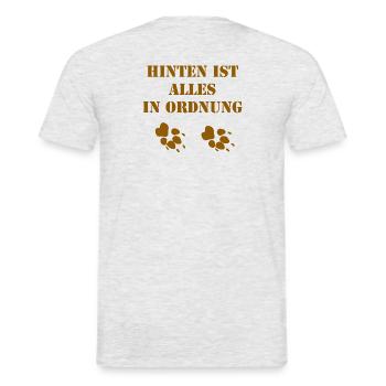 Ich führe hinten - Männer T-Shirt - Grau meliert - Hinten - AI Model Male 178 dark (178cm)