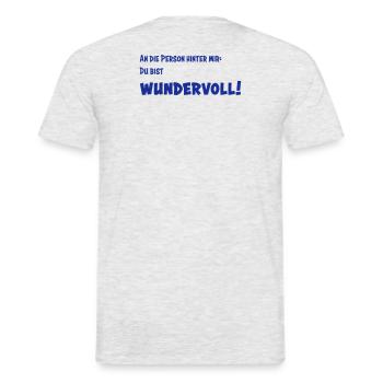 Du bist Wundervoll - Männer T-Shirt - Grau meliert - Hinten - AI Model Male 178 dark (178cm)
