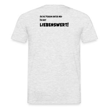 Liebenswert - Männer T-Shirt - Grau meliert - Hinten - AI Model Male 178 dark (178cm)