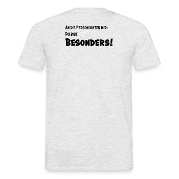 Besonders - Männer T-Shirt - Grau meliert - Hinten - AI Model Male 178 dark (178cm)