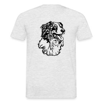419 Australian Shepherd - Männer T-Shirt - Grau meliert - Hinten - AI Model Male 178 dark (178cm)