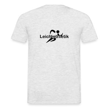 Athletics Sprinting Font center - Men's T-Shirt - heather grey - Back - AI Model Male 178 dark (178cm)
