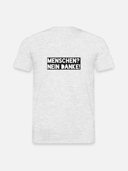 Menschen? Nein danke - Männer T-Shirt - Grau meliert