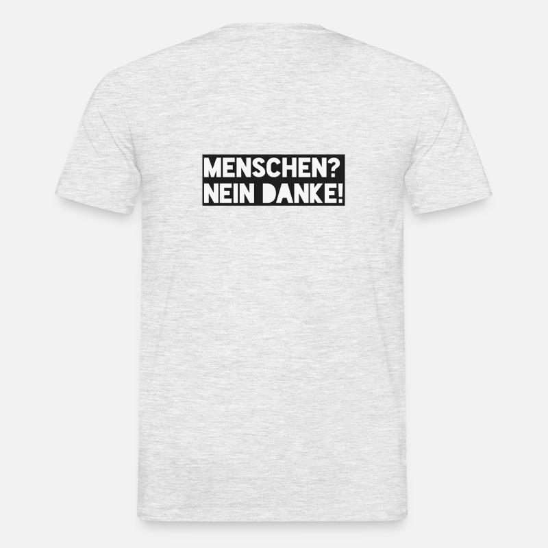 Menschen? Nein danke - Männer T-Shirt - Grau meliert