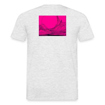 Graphic landscape - Men's T-Shirt - heather grey - Back - AI Model Male 178 dark (178cm)