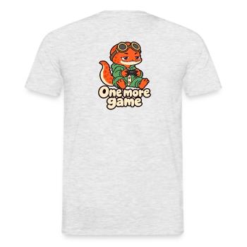 Sleepy Gamer Salamander – Noch ein Spiel - Männer T-Shirt - Grau meliert - Hinten - AI Model Male 178 dark (178cm)
