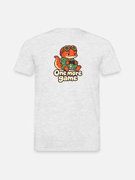 Sleepy Gamer Salamander – Noch ein Spiel - Männer T-Shirt - Grau meliert