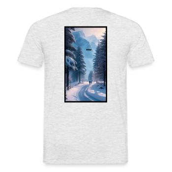 Die 4 Jahreszeiten: Winter - Männer T-Shirt - Grau meliert - Hinten - AI Model Male 178 dark (178cm)