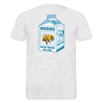 Missing: Bees - Where are our bees? - Men's T-Shirt - heather grey - Back - AI Model Male 178 dark (178cm)