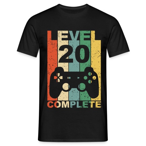 20. Geburtstag 20 Jahre Level Complete Gamer - Männer T-Shirt