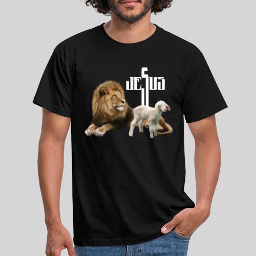 Jesus der Löwe und das Lamm - Männer T-Shirt