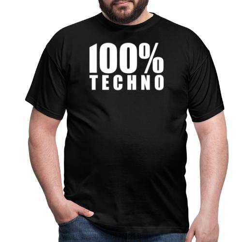 100% Techno Schriftzug Floorfreude Rave Festivals - Männer T-Shirt