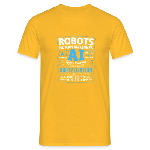 Robots Human Machine Ai Cyber Security - Maglietta da uomo