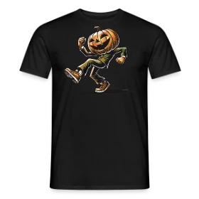 Maquette de T-shirt homme « Citrouille Dansante: Humour d'Halloween » à imprimer et personnaliser