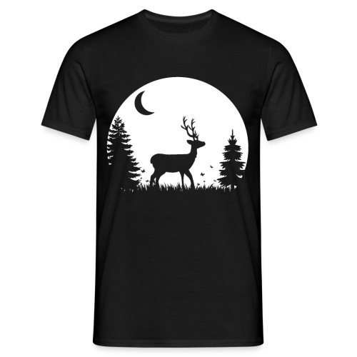 Hirsch Wald Wildnis Natur Geschenk Mond - Männer T-Shirt