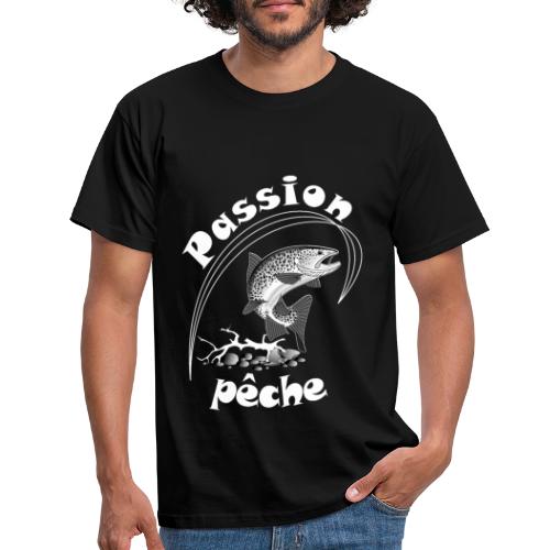 tee shirt peche passion noir pecheur a la ligne - T-shirt Homme