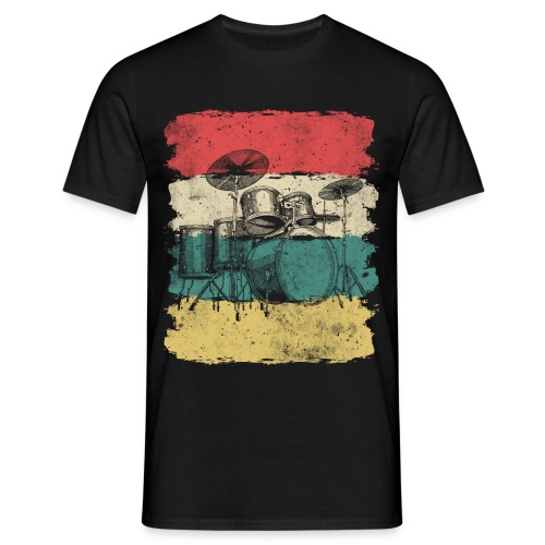 Schlagzeug Drums Retro - Männer T-Shirt