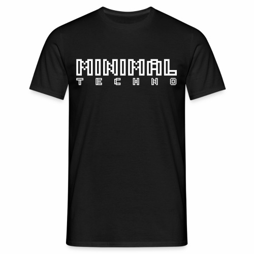 Minimal Techno Pixel Text MNML Art Schriftzug - Männer T-Shirt