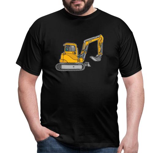 BAGGER, gelbe Baumaschine mit Schaufel und Ketten - Männer T-Shirt