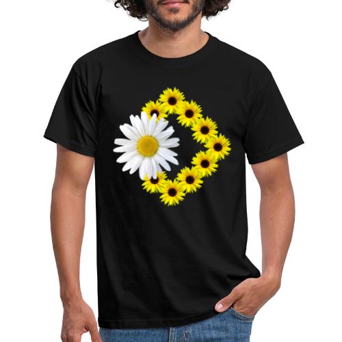 Sonnenblumen mit Margeriten Blüte Blumenmuster - Männer T-Shirt
