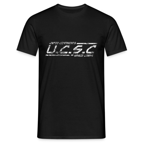Damaged UCSC Logo White - Space Precinct Zero - Men's T-Shirt