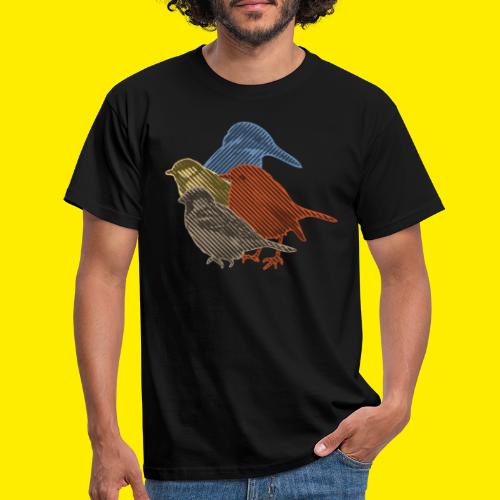 Vogelverzameling in line-art - Mannen T-shirt
