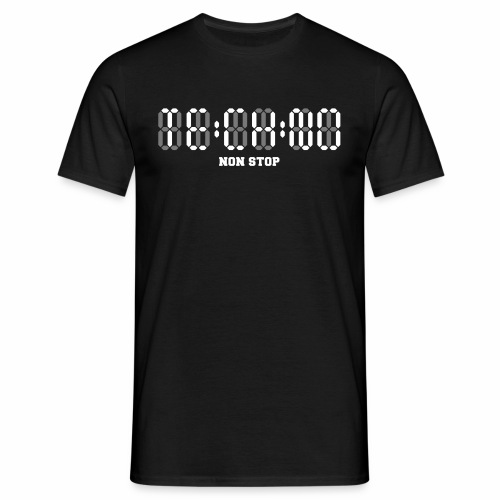 Techno Non Stop Digital Uhr - all night all day - Männer T-Shirt