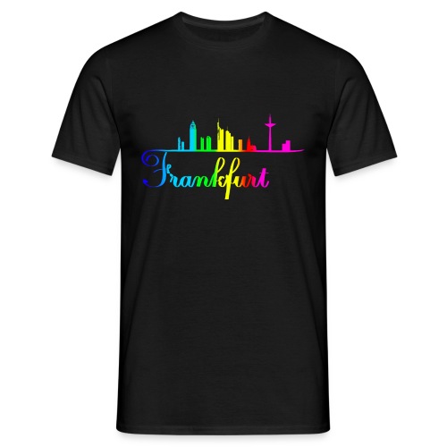Frankfurt Skyline rainbow color Germany - Männer T-Shirt