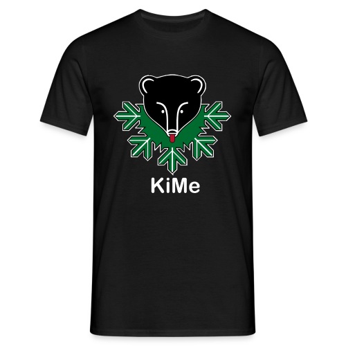 KiMe-logotuotteet valkoisella tekstilla - Miesten t-paita