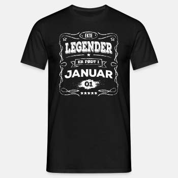 Ekte legender er født i januar - T-skjorte for menn