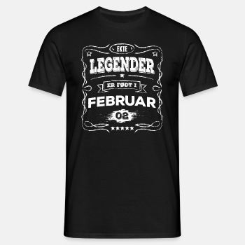 Ekte legender er født i februar - T-skjorte for menn